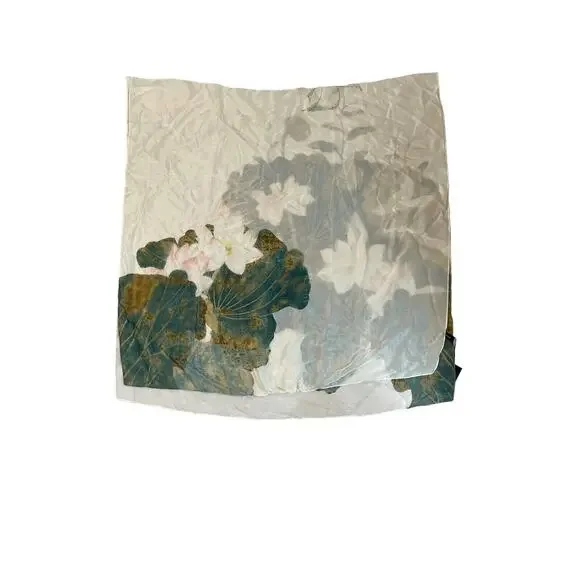 Anya Silk Scarf Wrap Shawl Oversized White Lotus Asian Mori Girl Forrest Fairy